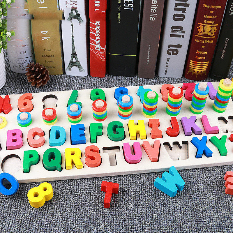 Children 3D Alphabet Number Puzzle Baby Colorful Geometric Digital Letter Educational Toy