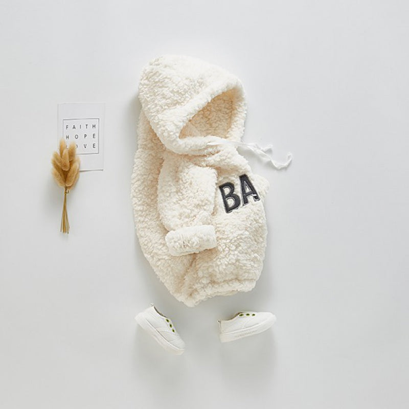 Baby alphabet baby robe hooded romper