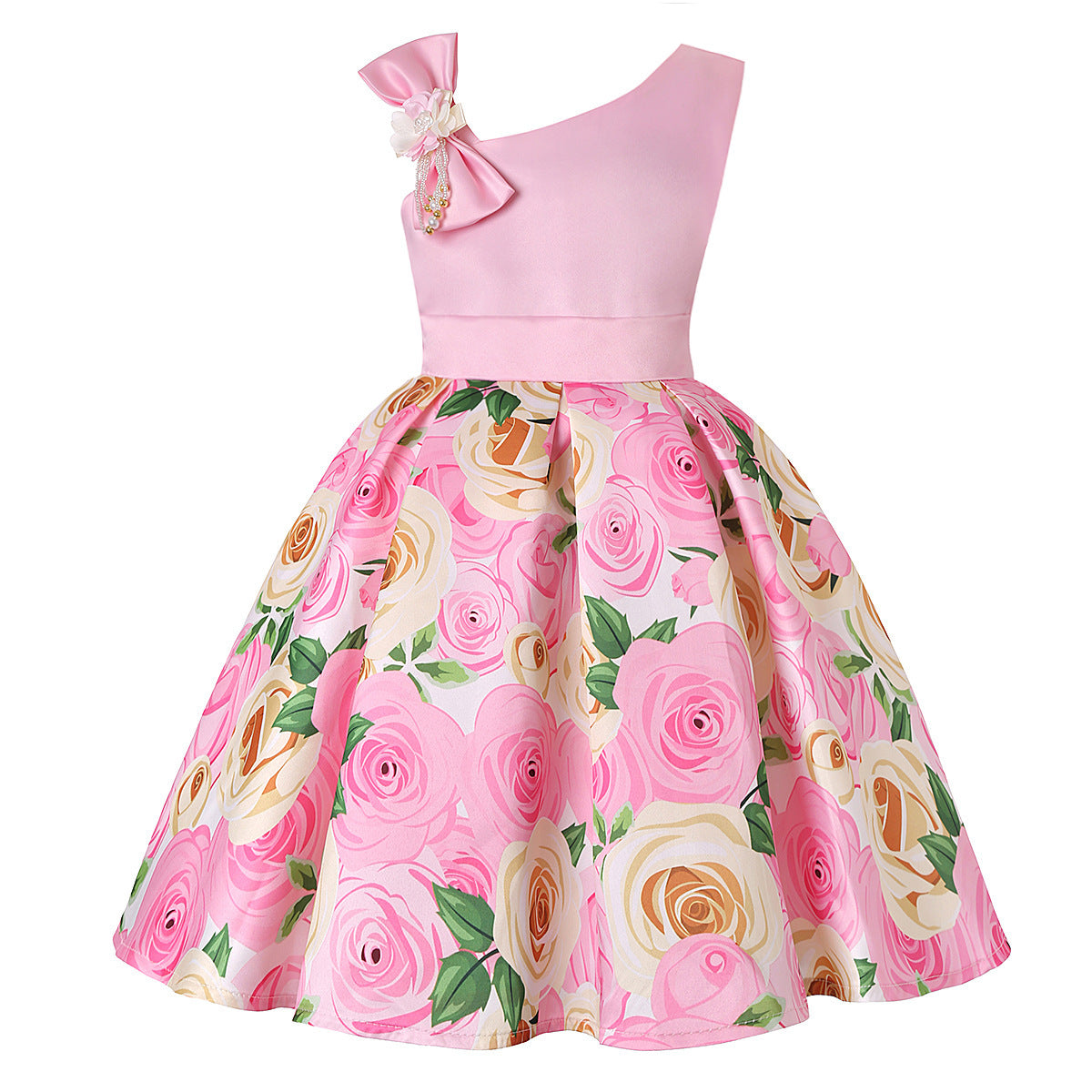 Girls' Dresses Girls' Princess Dresses Digital Print Children's Dresses