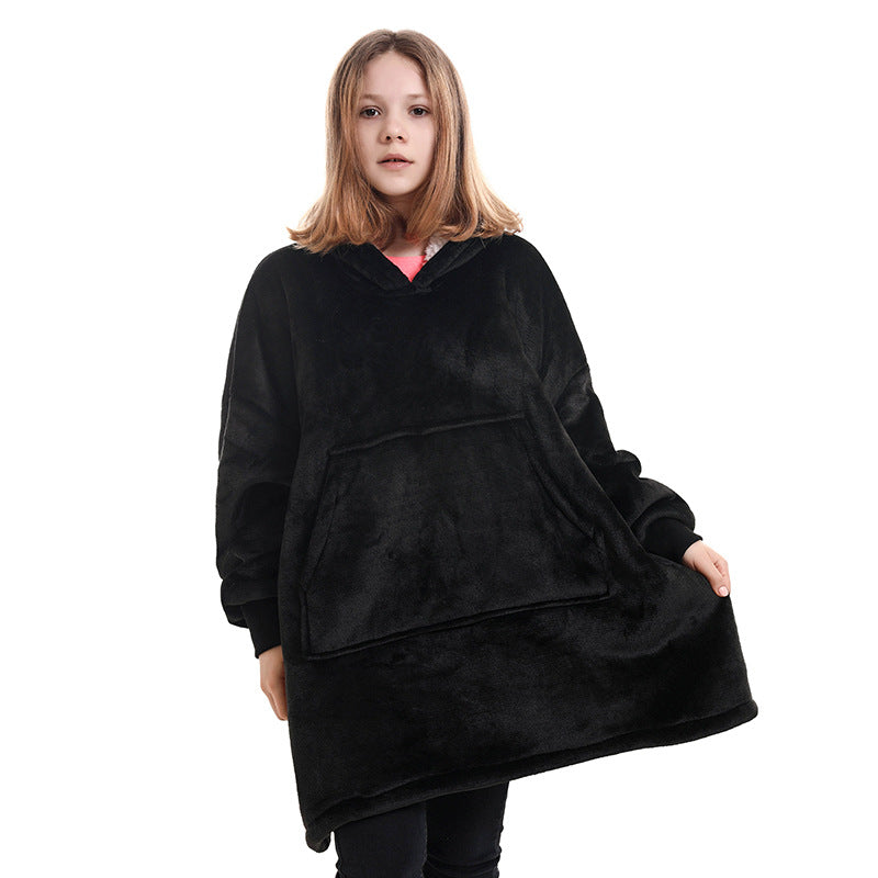Hooded Pullover Sweater Women's Fall Winter Cold Protection And Warm Pajamas TV Blanket