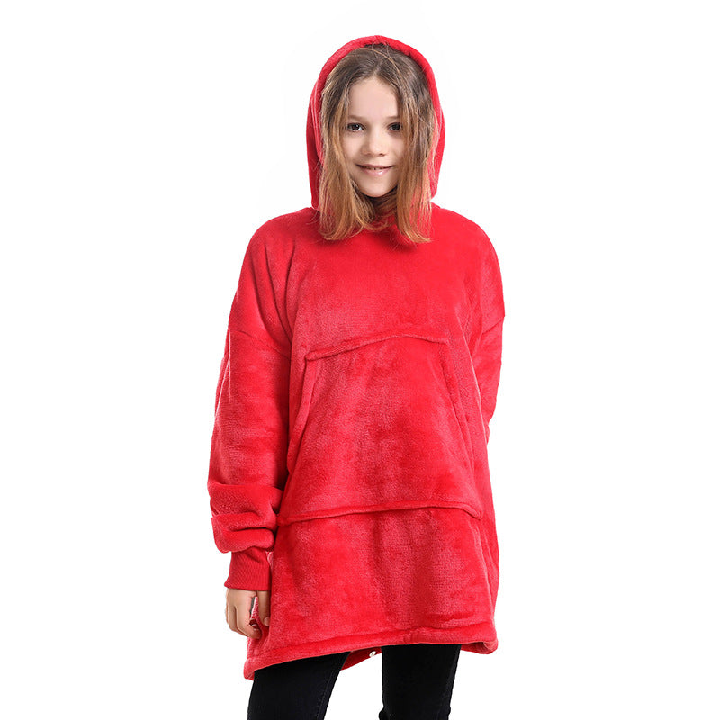 Hooded Pullover Sweater Women's Fall Winter Cold Protection And Warm Pajamas TV Blanket