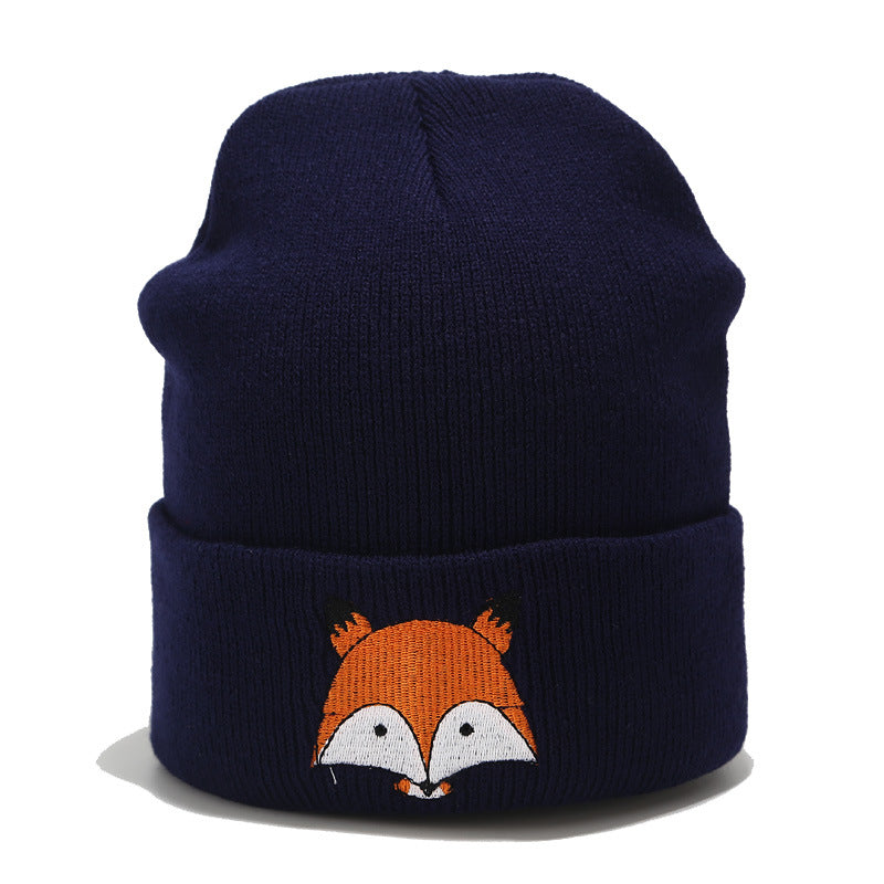 Embroidered wool cap
