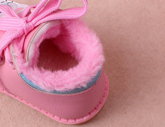 Leather plush cotton shoes girls baby shoes baby shoes