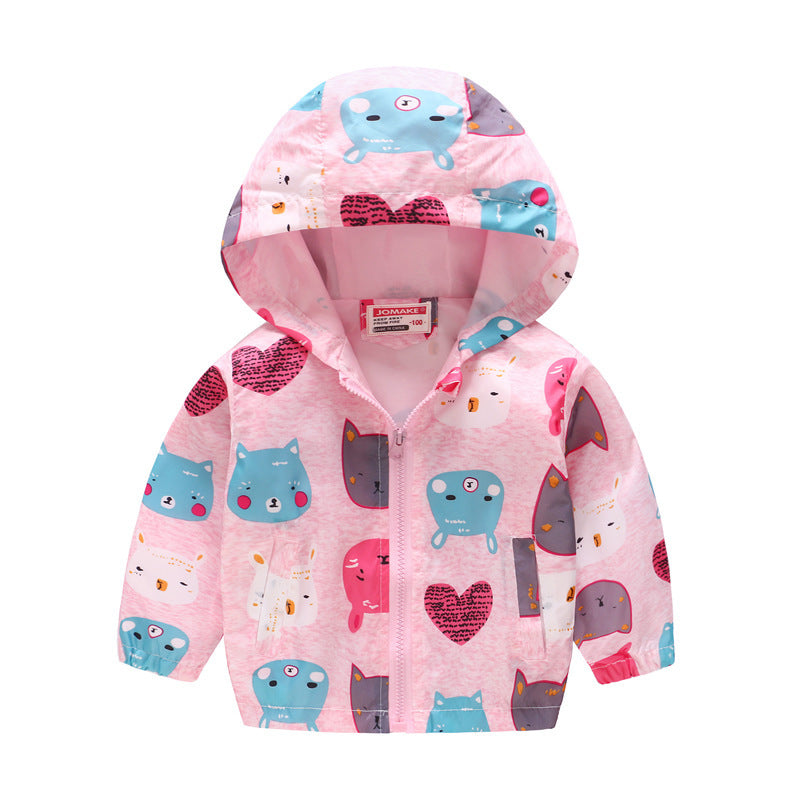 Hooded jacket with print pattern