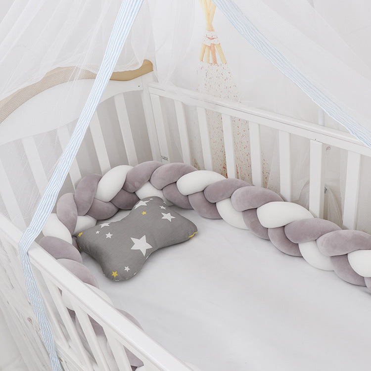Baby Bumper Bed Braid Knot Pillow Cushion Bumper for Infant cuna Bebe lit Crib Protector Cot Bumper Room Decor