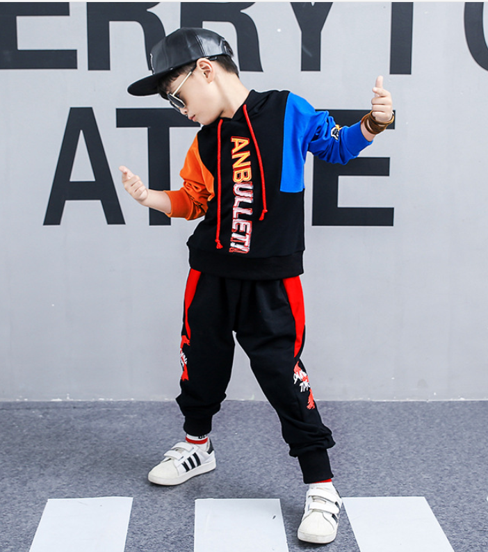 Boys spring suit 2021 new Korean children's clothing in the big boy boy long-sleeved sports two-piece suit tide clothes