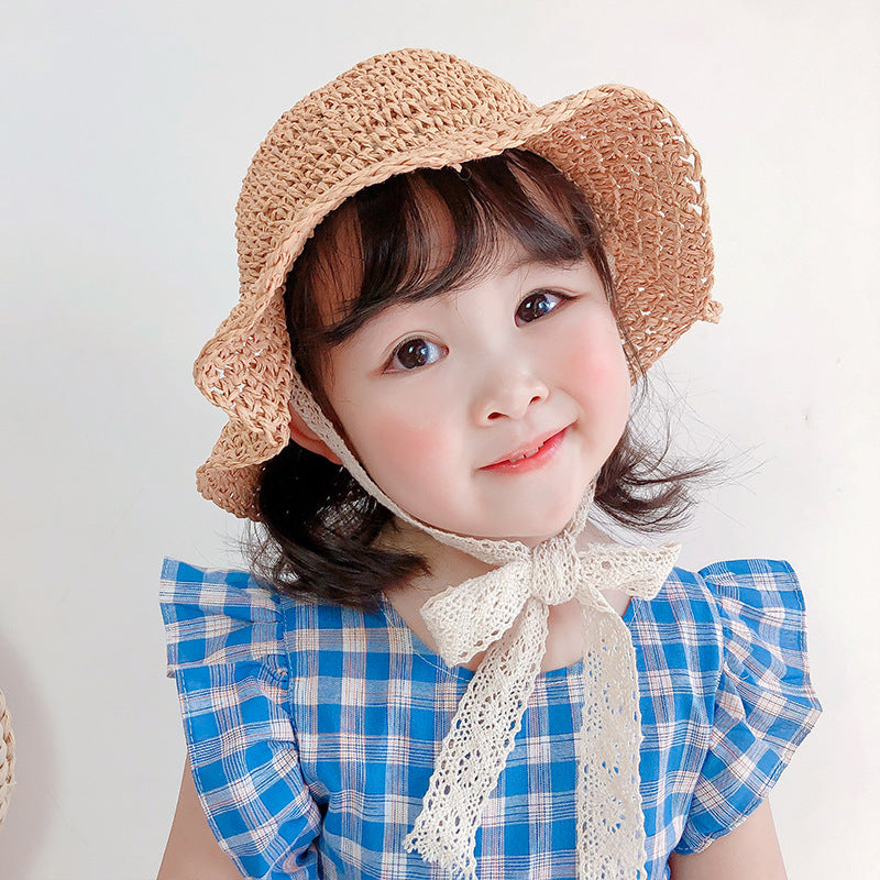 Kids Sunscreen Lace Lace Breathable Bucket Hat