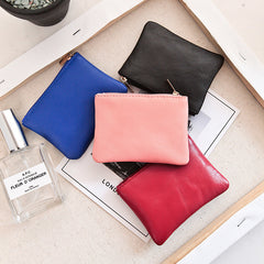 2021 new small sheepskin leather purse wallet bank card set mini small coin pouch to fight a lot of supply