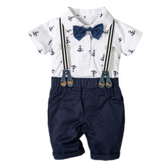 Baby Boy Gentleman Clothes Printed Triangle Romper