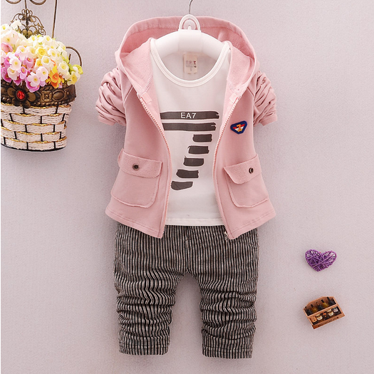 2021 spring and autumn new boys and girls zipper striped trousers suit children's suit