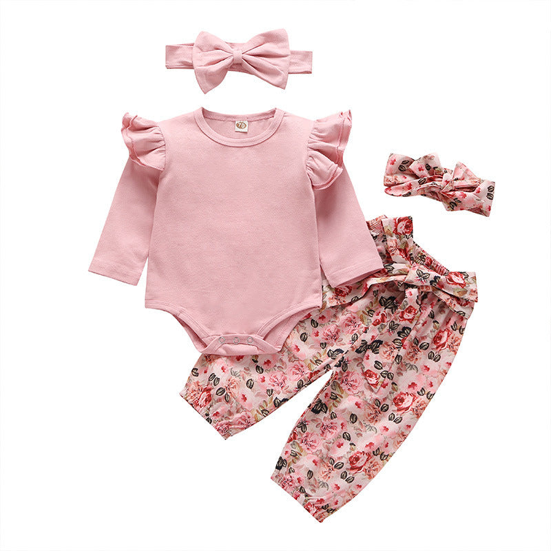 Romper Tide Clothes Printing Outing Clothes Baby Girl Set