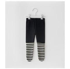 Stitched striped tights