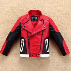 Boy's Thickened Leather Jacket Is Handsome