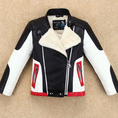 Boy's Thickened Leather Jacket Is Handsome