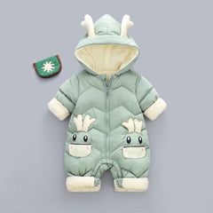 Baby Winter Snowsuit Plus Velvet Thick Baby Boys Jumpsuit 0-3 Years Newborn Romper Girl Clothes Overalls Toddler Coat